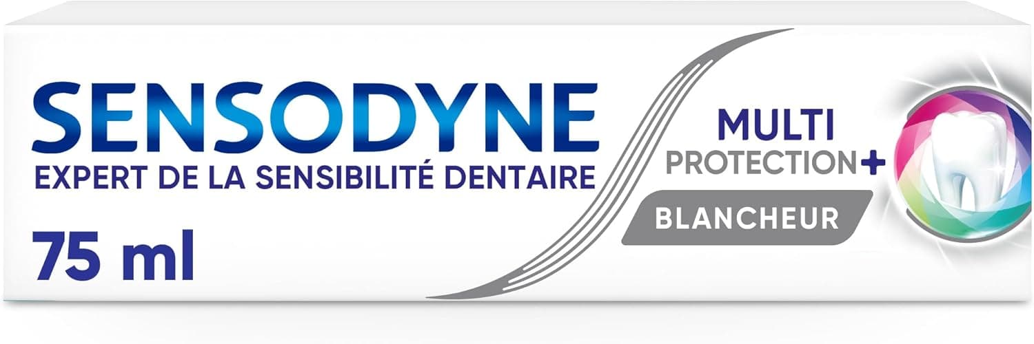 Sensodyne Sensodyne Dentifrice Multi-Protection Blancheur, Avec Fluorure Pour Dents Sensibles et Blanches, Aide à Soulager La Sensibilité Dentaire, 75 ml