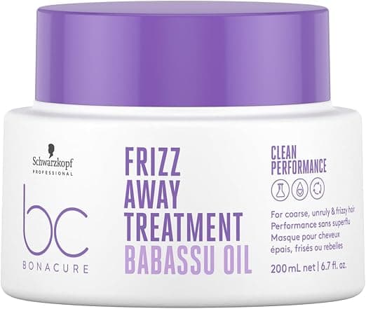 Schwarzkopf Professional Bonacure Frizz Away Treatment Hair Mask Curly Hair Complex Vegan Care Complex with Babassu Oil Frizz Control Nourishing Detangling 200ml - Image 1
