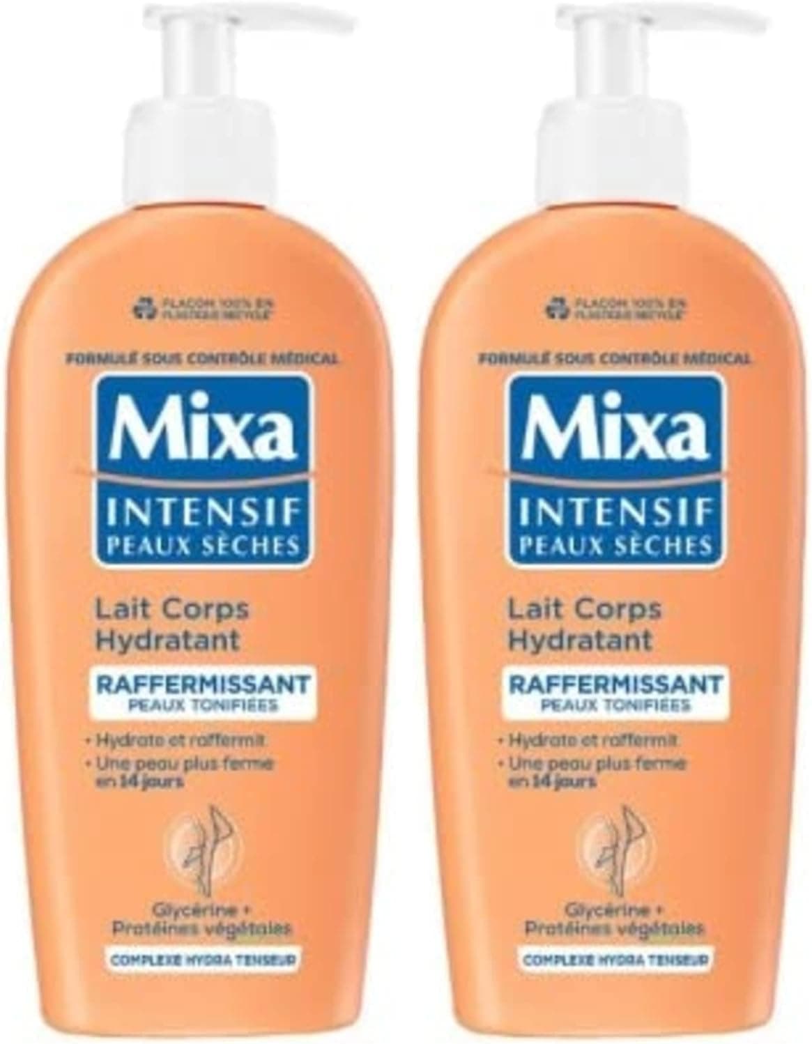 Mixa Intensif Peaux Sèches Lait Corps Hydratant Raffermissant, 250 ml (Lot de 2) - Image 1