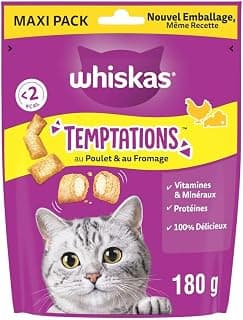 Temptations Maxi Pack Chicken and Cheese Treats for Adult Cats 4 x 180 g