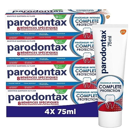 PARODONTAX - Complete Protection Toothpaste Intense Freshness - Offers 8 Specific Benefits for Healthy Gums & Strong Teeth - Helps Keep Breath Fresh - 4 x 75 ml - Image 3