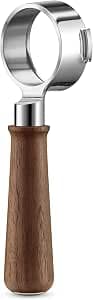 Sage - The Naked Portafilter 58mm - Bottomless Espresso Filter Holder, Visual Extractor Aid, Ergonomic Handle, Compatible with Sage 58mm Filter Holders - Premium Walnut