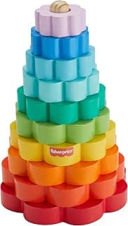 HXT77 Wooden Ring Stacker with 10 Pieces for Playing Stacking for Children from 18 Months