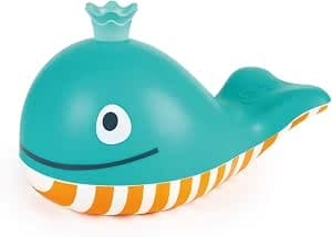 Hape Baby Bath Toy 18 Months and Up - Floating Blue Bubble Bath Whale - BPA Free - Entertainment & Playful Discovery - Easy to Clean without Mould - Bubble Bath Toy