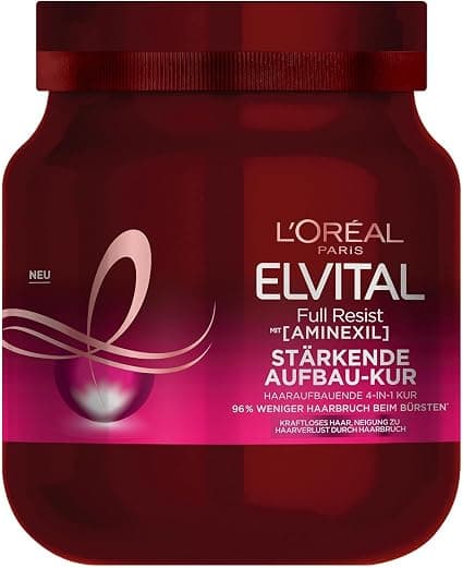 L'Oréal Paris Elvital Hair Treatment for Breakage Loss - Paraben and Silicone Free - For Devitalised Hair - With Biotin, Provitamin B5 and Arginine - Multi-Power Treatment - Image 1