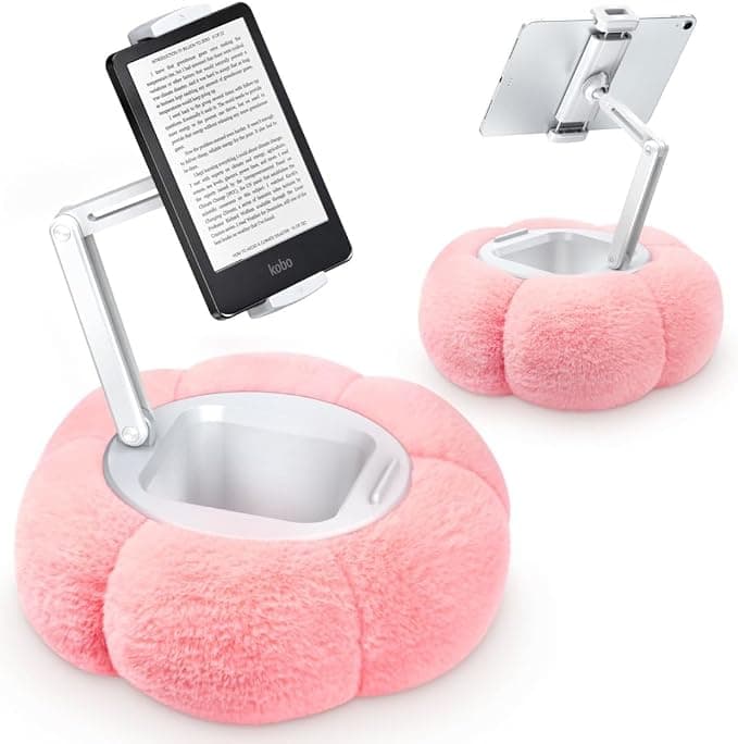 CreaDream Pumpkin Tablet Stand for Kindle iPad, Adjustable Cell Phone Cushion with Removable Snack Bowl, Compatible with 4.7-13 inch Tablet, iPad, iPhone, Samsung Tabs, Kindle - Image 1