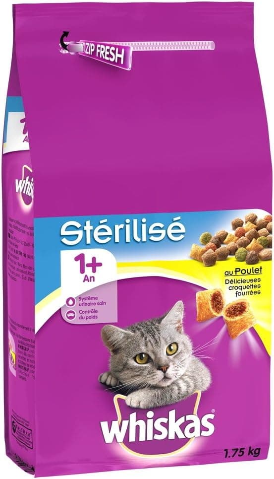 whiskas Chicken Food for Adult Cats Sterilised – Bag of 1.75 kg
