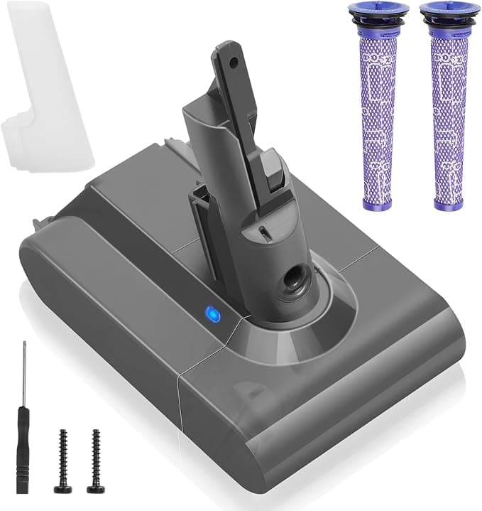 Waitley 6000mAh Battery for Dyson V7 SV11 Motorhead Absolute Animal Mattress Fluffy Trigger Car+Boat HEPA Vacuum Cleaner with 2 Pre-Filter and 1 Screwdriver - Image 1