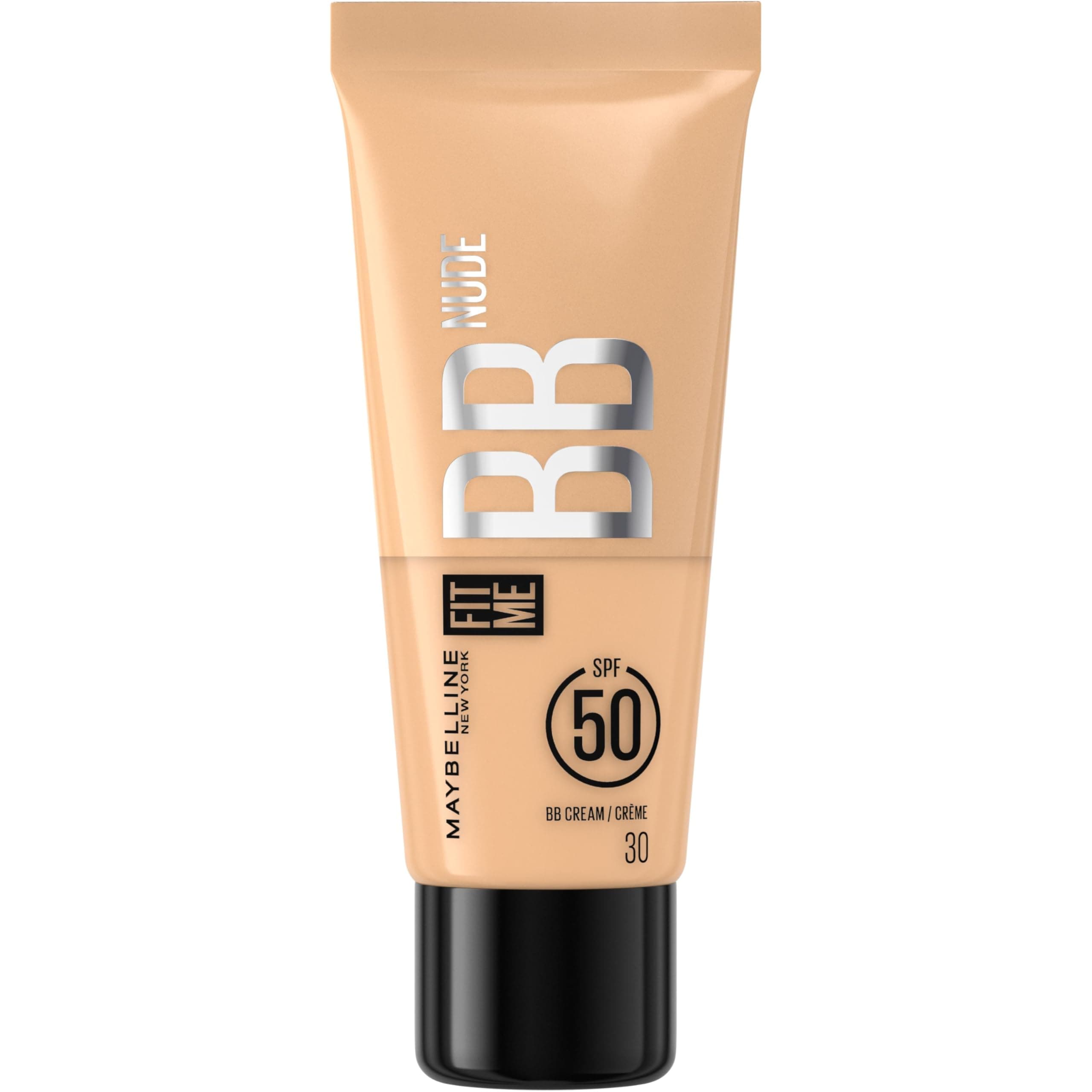 Maybelline New York - BB Nude Cream with SPF50 - Evens out, protects and moisturizes the skin for 24 hours - Natural and luminous effect - No greasy finish - Fit Me - Shade: Nude 30 - Image 1