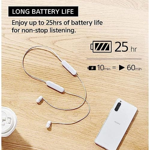Sony WI C100 Écouteurs Intra-Auriculaires sans Fil Bluetooth avec Microphone intégré Noir Taille S (Reconditionné) - Image 4