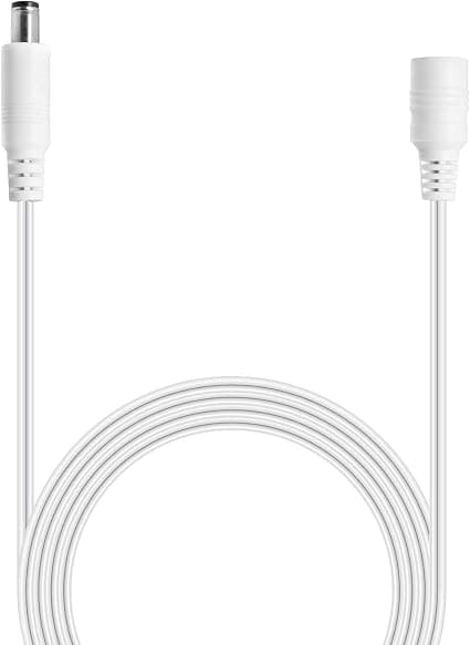 Wicked Chili 2.5m DC Extension Cable Compatible with Philips HUE Play Gradient Lightstrip Surround Lighting for TV, Extension Cable for Power Supply S020YM2400083, White - Image 1