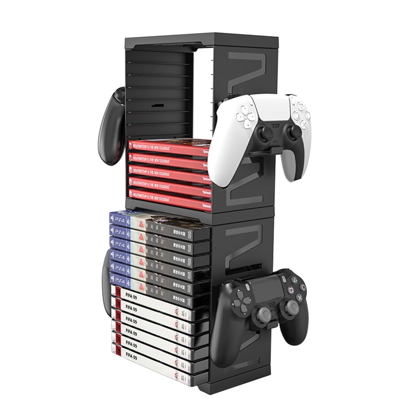 Storage Tower, Storage Tower for 24 Games, Storage Tower Compatible with PS5/PS4/Xbox Series X/Xbox One/Nintendo Switch