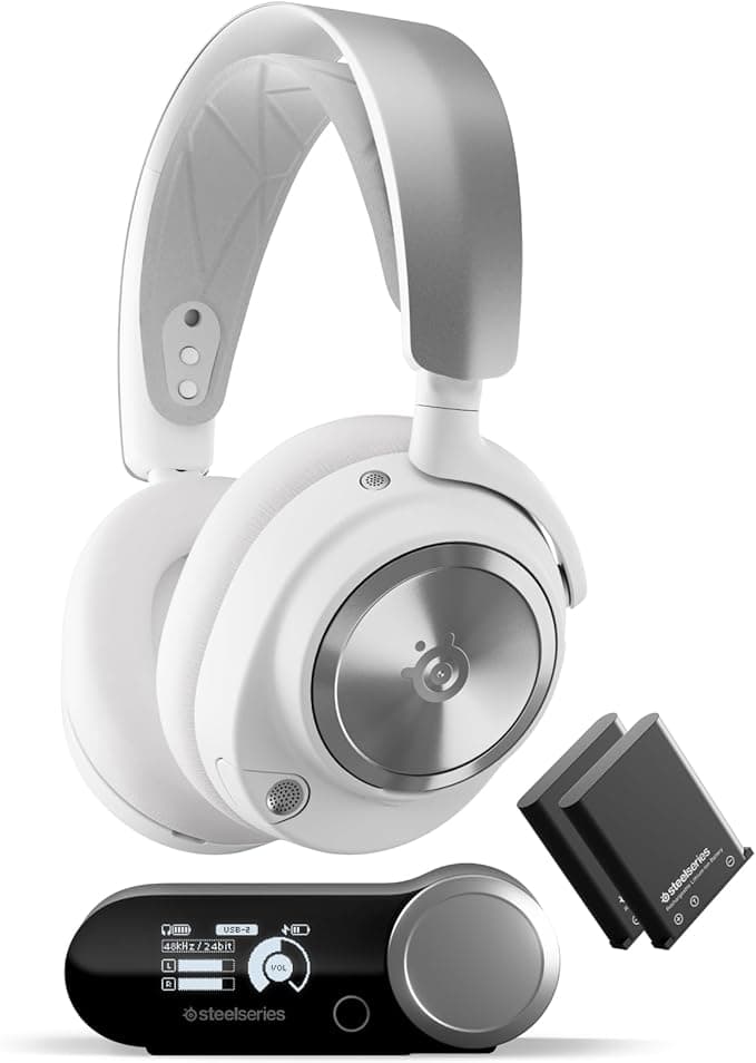 SteelSeries Arctis Nova Pro Wireless Xbox White - Multisystem Gaming Headset - Neodymium Magnetic Speakers - ANC - Unlimited Battery Life - ClearCast Gen2 Mic - Xbox, PC, PS5, PS4, Switch 2 - White - Image 1