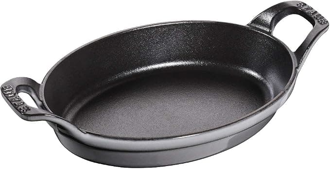 STAUB Stackable Cast Iron Dish, Oval, Ø 21 cm, 0.70 L, Graphite Grey - Image 1