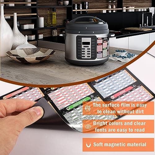TM Instant Pot Cheat Sheet Magnet, Modern Style, 25 x 15 cm, Paper and Magnet, 1 Piece, Baking Guide, Quick Instant Cooking Aid - Image 4