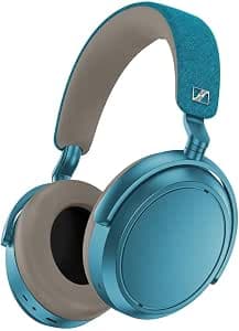 Sennheiser Momentum 4 Wireless Bluetooth Earphones with Adaptive Noise Cancelling for Crystal Clear Calls 60 Hours of Battery Life Adjustable Sound Lightweight and Foldable Teal