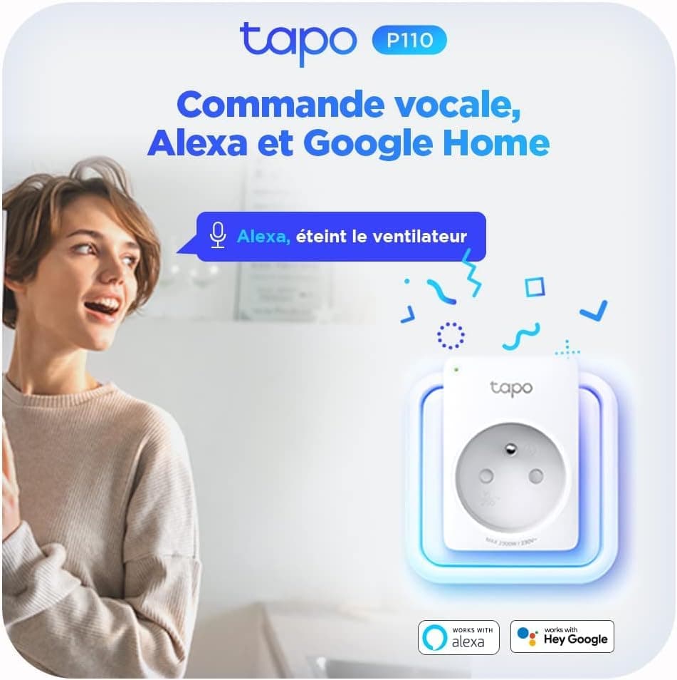 Tapo Prise Connectée WiFi, Suivi de consommation, 16A Type E, Compatible avec Alexa, Google Home et SmartThings, Contrôler Le radiateur, Le Chauffage, Économie d'énergie, P110(FR) - Image 7