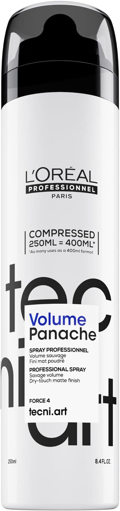 L'Oreal Professionnel - Panache Tecni Art Volume Styling Spray - Maximum Wild Volume & Powder Matte Finish - For Men and Women - No Residue & Dry Touch - All Hair Types - 250 ml - Image 1