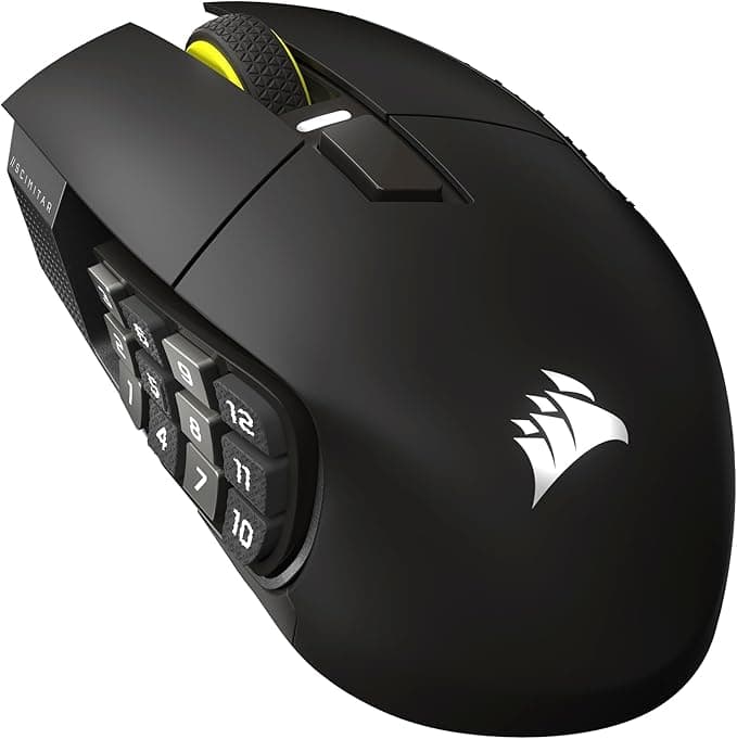 Corsair Scimitar Elite Wireless SE MMO Gaming Mouse - 33,000 DPI, 16 Programmable Buttons, Adjustable Key Slider, Elgato Virtual Stream Deck, 1K Hyper-Polling, Up to 150h Battery - Gunmetal