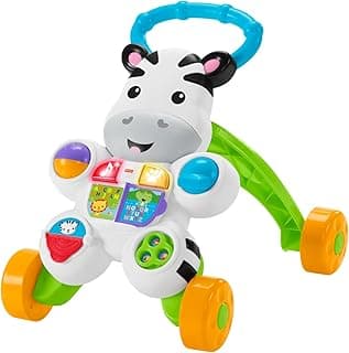 My Zebra Baby Walker | Colourful Luminous and Musical Interactive Toy for Learning to Walk | Baby Walker for Baby Boys or Girls from 6 Months, Version: French, DLD96