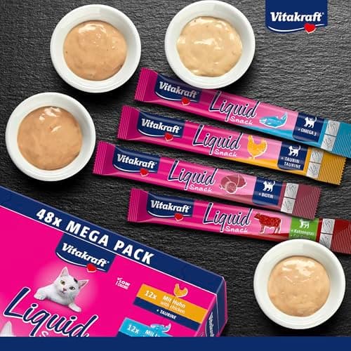 VITAKRAFT - Liquid Snack for Cats, Cat Treats in Mega Pack, Creamy Texture, Beef, Chicken, Salmon, 1 Economy Pack (48X 15G) - Image 5