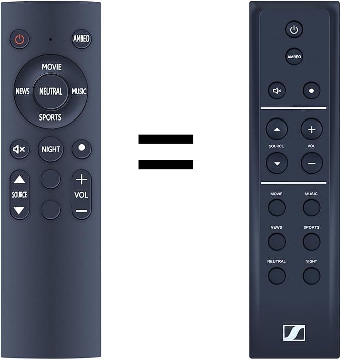 New Replacement Remote Control Compatible with Sennheiser Ambeo Soundbar Audio SB01-RC