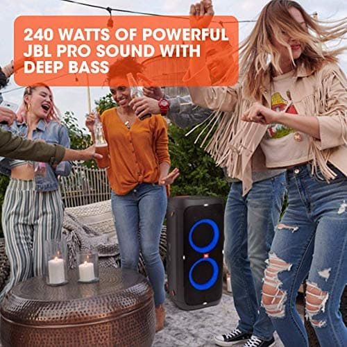 JBL PartyBox 310 Wireless Bluetooth Speaker with Built-in Dynamic Lighting, Karaoke Mode, Powerful Bass and JBL App Support - Black - Image 8
