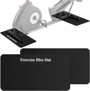 2 Pack Non Slip Mats Compatible with Peloton Bike, Rowing Machine Concept 2, Exercise Bike Mat, Treadmill for Carpets and Hardwood Floors, Bike Training Mat