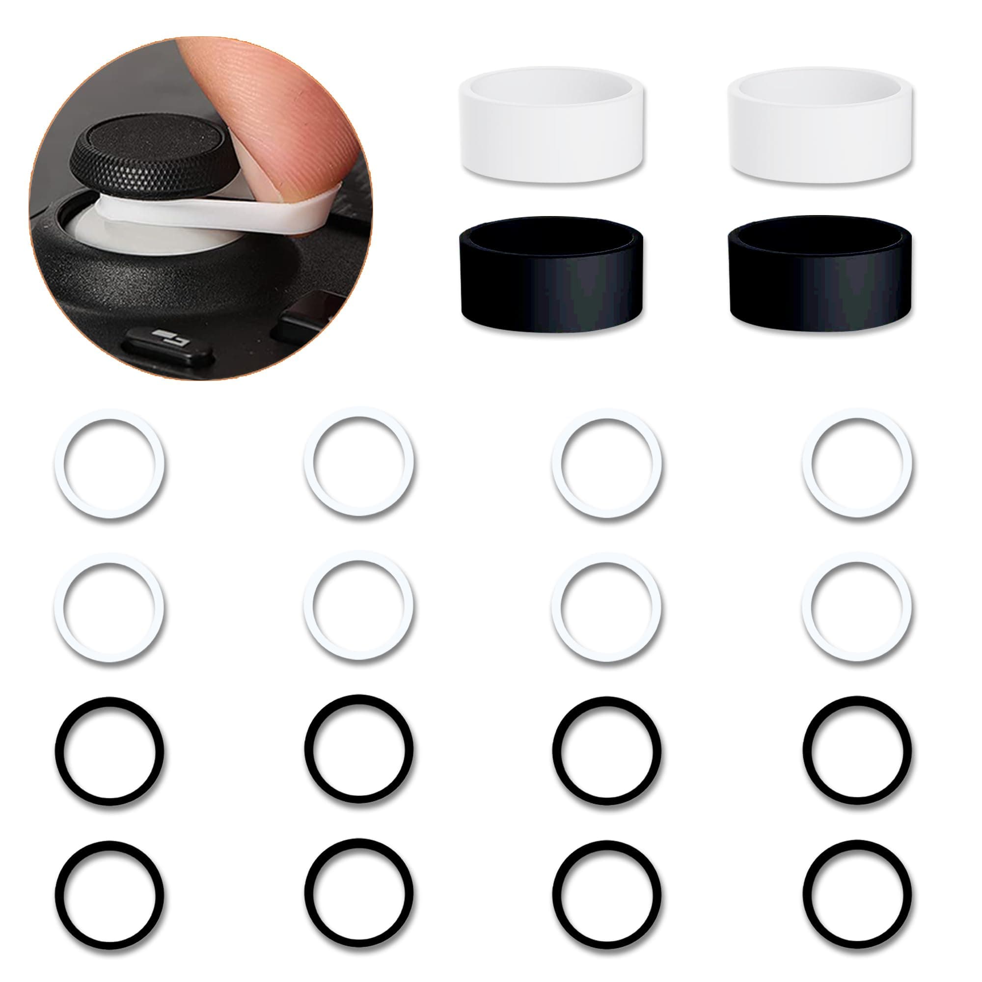 Joystick Guards - Invisible Game Ring Protection - Used for Steam Deck/Xbox/PS4/PS5 - Black+White