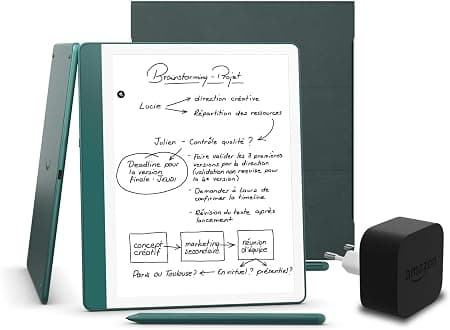 Kindle Scribe (version 2024) 64 GB, une coque en cuir Amazon Premium et un adaptateur secteur Amazon Powerfast 9 W - Image 1