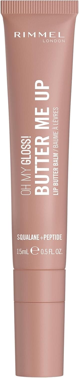 Rimmel Rimmel London Oh My Gloss Butter Me Up Baume à lèvres 002 Latte Delight, hydratant, teinté, Soin des lèvres, Hydratation, Nourrissant, Squalane, 15 ml