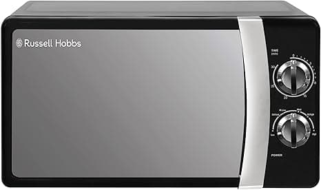 Russell Hobbs Solo Russell Hobbs RHMM701B 17L 700W Manual Microwave Oven Black with 5 Power Levels, Audible Alarm and Timer, Defrost Setting, Easy Clean