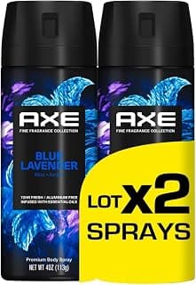 AXE - Déodorant Homme Blue Lavender Collection Prestige - Spray Anti-transpirant - fraîcheur 72h - parfum lavande, menthe et ambre (lot de 2x150ml)