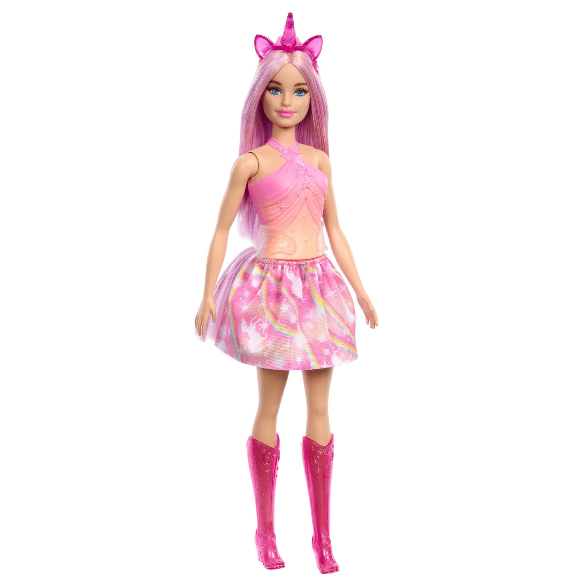 Barbie Barbie Unicorn Dolls with Colorful Hair Fantasy, Gradient Outfits and Unicorn Themed Accessories, HRR13