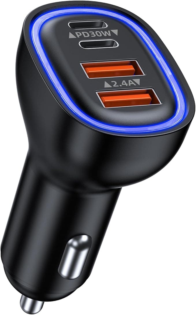 4 Ports 78W Chargeur Allume Cigare PD QC 3.0 Chargeur Voiture Charge Rapide Prise Allume Cigare 12v,pour iPhone iPad Samsung Huawei Xiaomi Tabletetc