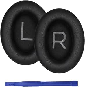 Replacement Ear Pads Earpads for Bose QuietComfort 45 (QC45)/QuietComfort SE (QC SE)/Quiet Comfort Wireless Headphones, Softer Protein Leather & Memory Foam (Black)