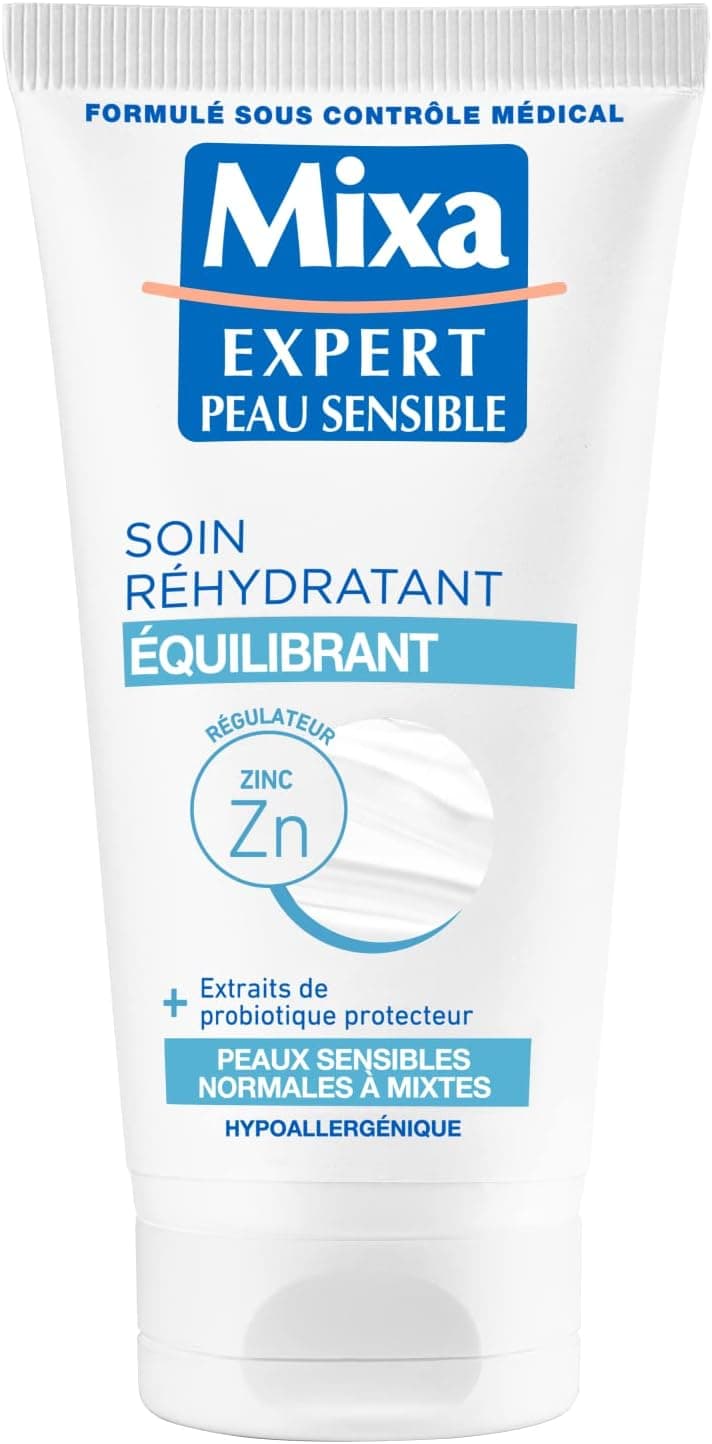 Mixa Expert Peau Sensible - Soin Réhydratant Equilibrant à l'Extrait d'Avoine + Cuivre Régulateur - 50 ml - Image 1