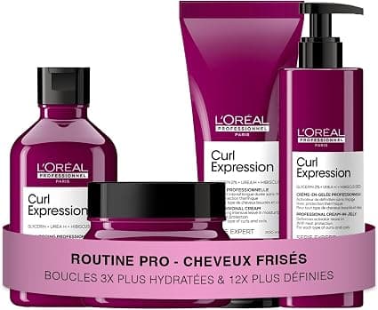 L'OREAL PROFESSIONNEL - Curl Expression Routine for Curly Hair - Defines & Protects - 2x More Hydration - Anti-Frizz Action - Shampoo + Rich Mask + Moisturizing Cream + Jelly Cream - Image 1