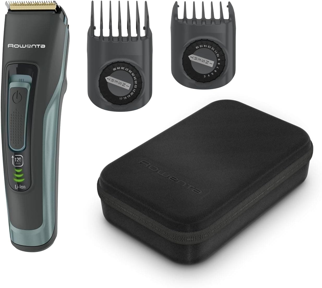 Rowenta Advancer Tondeuse à cheveux et tondeuse à barbe pour homme, 2 peignes réglables offrent 29 longueurs de coupe confortables, fonctionnalité TN5224 - Image 1