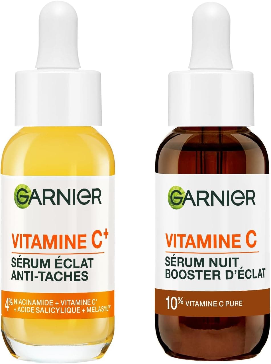 Garnier Skin Active - Coffret Sérum Jour Anti-Taches Brunes + Sérum Nuit Booster d’Éclat - Soins Visage Enrichis en Vitamine C - Vegan & Cruelty Free - Tous Types de Peaux - 2 x 30 ml - Image 1