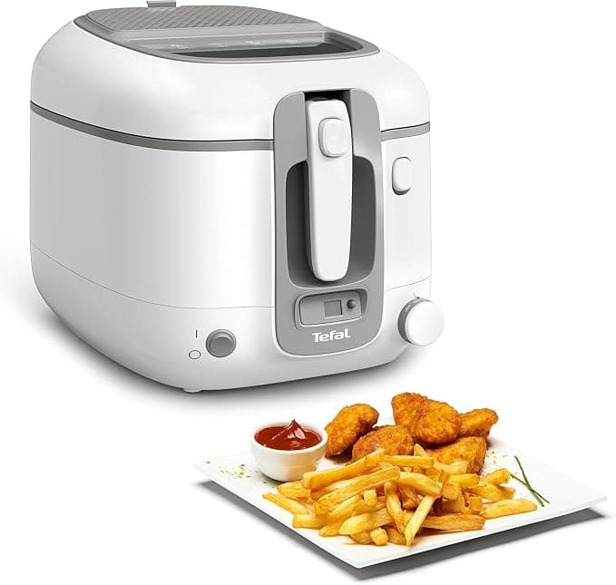 Tefal FR3141 Super Uno Deep Fryer | Thermal Case | Capacity up to 1.2 kg | Digital Timer | Odour Filter Cartridge | Removable and Non-Stick Inner Container | White/Grey - Image 1