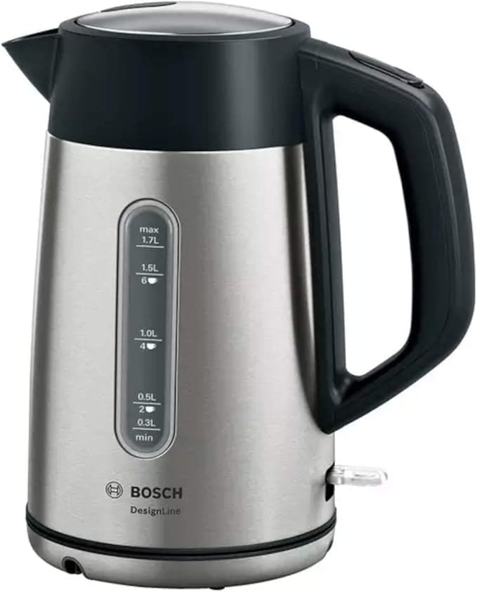 Bosch TWK4P440 electric kettle 1.7 L 2400 W Black,Stainless steel - Image 1