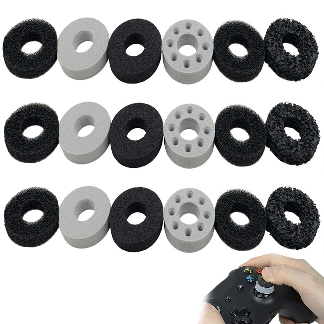 18 x Precision Rings Compatible with PS5, PS4, Xbox Series X/S, Xbox One, Switch, Switch OLED Switch, Switch Pro Controller, Steam Deck, Precision Ring with 4 Resistance Levels - Image 1