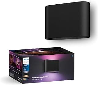 Philips Hue White & Color Ambiance Dymera – Applique murale connectée intérieur/extérieur, 16M couleurs, pont Hue requis (non fourni), Luminaire Philips compatible Alexa, Google, Apple Home, Classe F