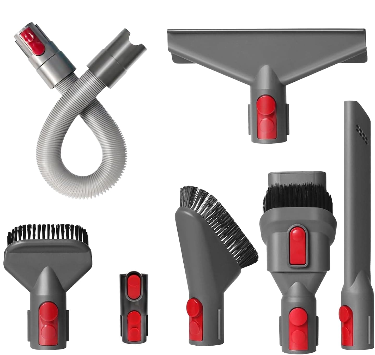 7 Pieces Accessories for Dyson V7, V8, V10, V11, V15 Vacuum Cleaner, Replacement Brush Kit Compatible with Dyson Cyclone, Flexible Extendable Tip, Mattress Brush, Hard and Multifunctional Nozzle - Image 1