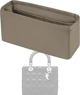 Organisateur de sac à main en soie pour Lady Dior, pochette de rangement, Insert de sac de luxe (Lady Dior Large, Gris)