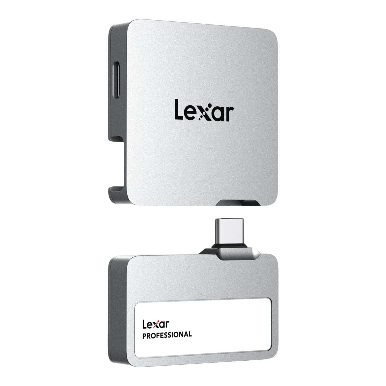 Lexar Professional Go Portable SSD with HUB 2TB, Ultra-Compact, Supports Apple ProRes, Up to 1050MB/s Read and 1000MB/s Write, USB 3.2 Gen 2, IP65, for iPhone 15/16 Pro, Silver