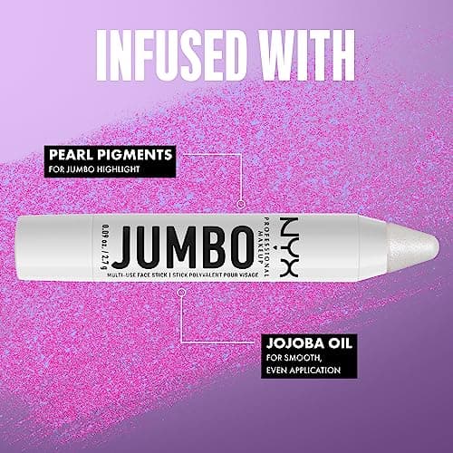 NYX Professional Makeup Jumbo Multi-Use Face Stick Highlighter Pencil, Intense Colour, Multi-Use Highlighter Pencil with Care Oils, Colour: Vanilla Ice Cream (02) - Image 7
