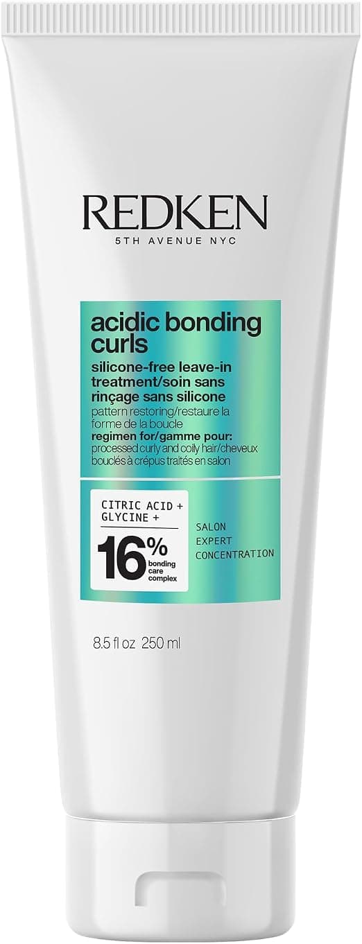 REDKEN, Thermo Protective Leave-In Care, Protects & Enhances Curls, Formula With Citric Acid, Urea & Glycine, Curly To Kinky Damaged Hair, Acidic Bonding Curls, 250 ml