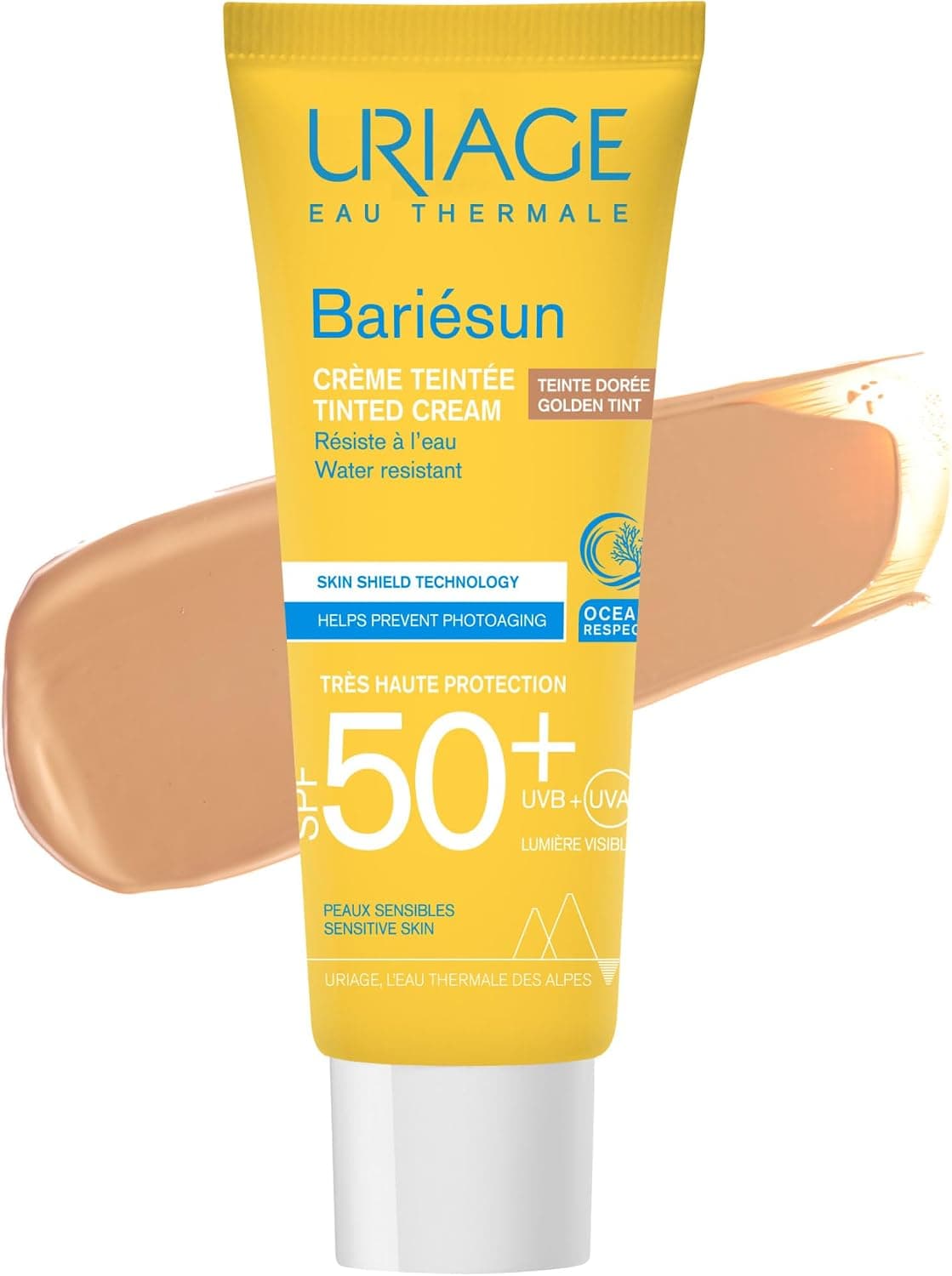 Uriage Bariesun Tinted Cream SPF50+ - Golden Tint - Light Texture, Dry Touch - Natural and Bright Finish - Sweat Resistant - Non-Comedogenic - Suitable for Sensitive Skin - 50ml - Image 1